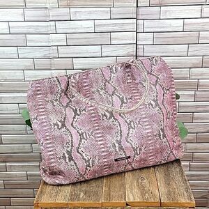 BCBGMAXAZRIA large faux snakeskin shoulder bag